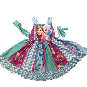 Frozen Elsa Anna Twirl Beautiful Girl Dress